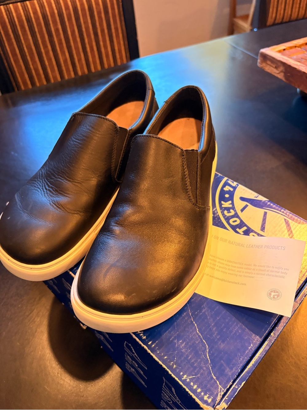 Birkenstock Black Leather Slip-On Men’s Sneakers